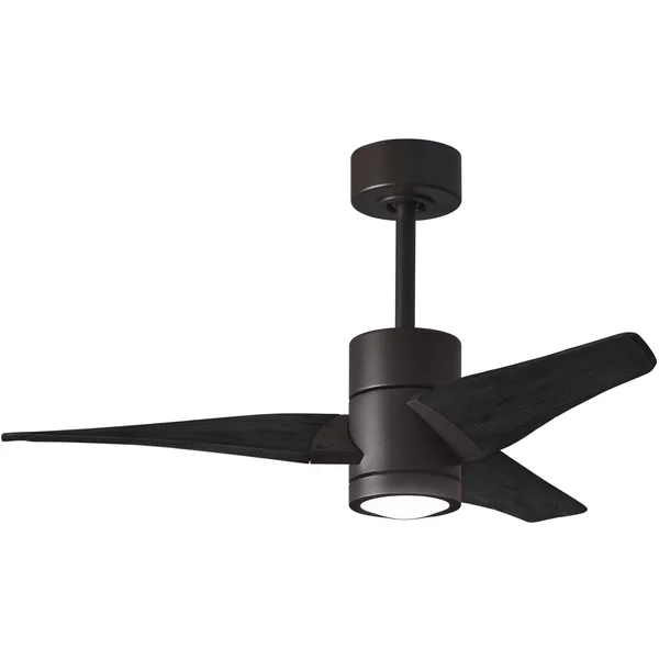 Matthews Fan Company-Super Janet 42x22 Ceiling Fan in Textured Bronze and Matte Black Blades-SJ-TB-BK-42