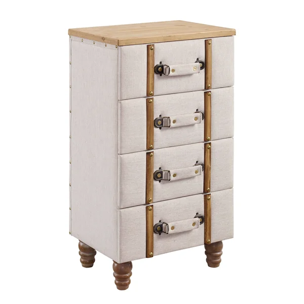 Linon Sarah Four Drawer Padded Chest Cabinet