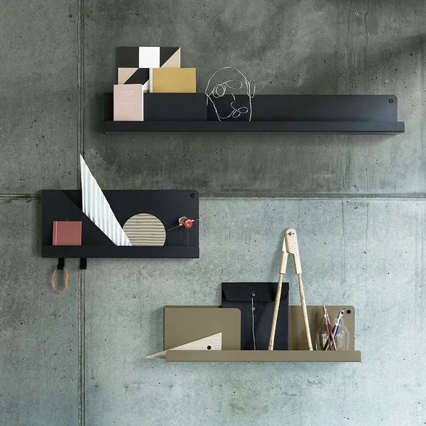 Muuto - Folded Shelves 63 x 16 - 5 cm, Black, 63 x 12.4 x 16.5 cm
