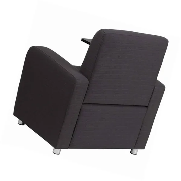 Flash Furniture Fabric Guest Chair with Tablet Arm and Chrome Legs, Gray