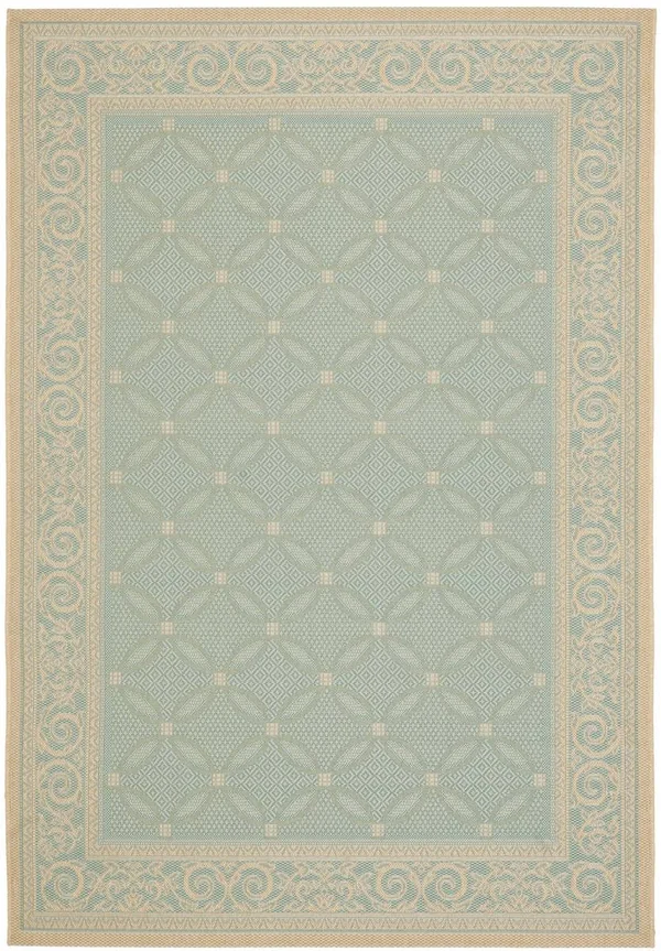 Safavieh Courtyard CY6107-25 5&3x22 x 7&7x22 Aqua, Cream Area Rug