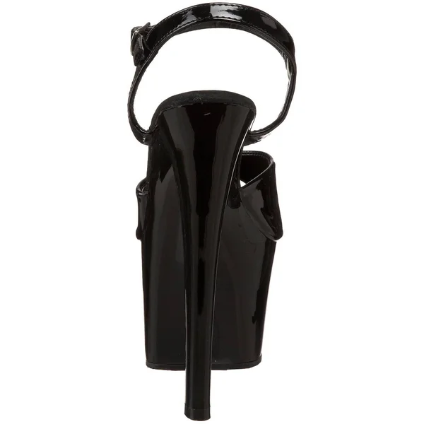 Pleaser Sky-309 - 7x22 Spike Heel Platform Sandal - Black 8