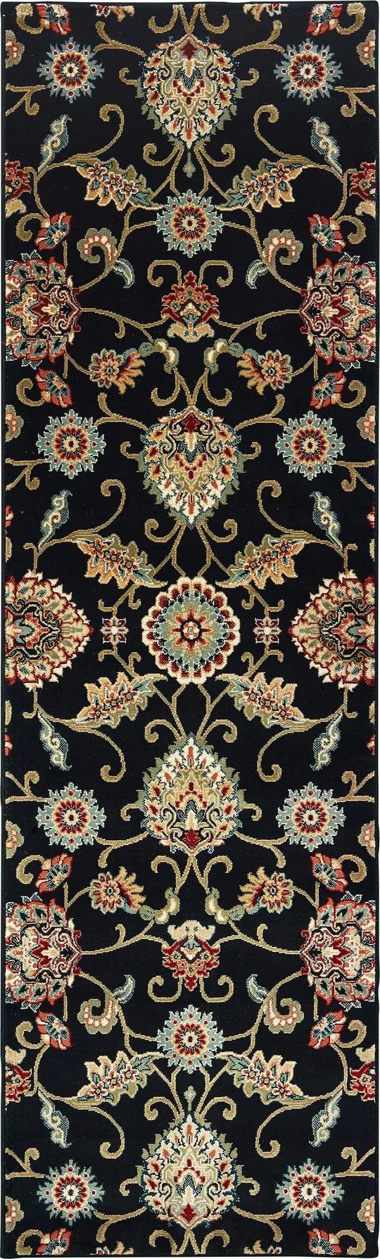 Oriental Weavers Kashan 9946K 5&3x22 x 7&6x22 Black Area Rug