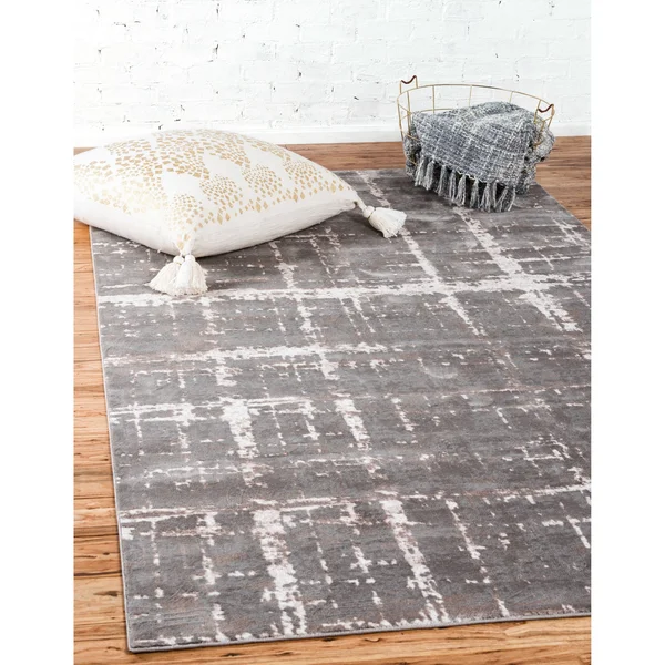Jill Zarin Uptown Lexington Avenue Gray Area Rug, Size: 9& x 12&