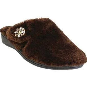 Vionic Gemma Luxe Orthotic Support Slipper Dark Brown - 7