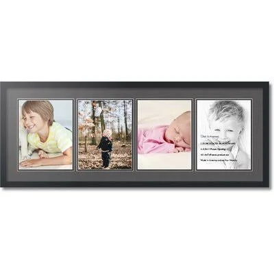 Aiello Collage Picture Frame Red Barrel Studio Color: Charcoal, Picture Size: 8x22 x 10x22