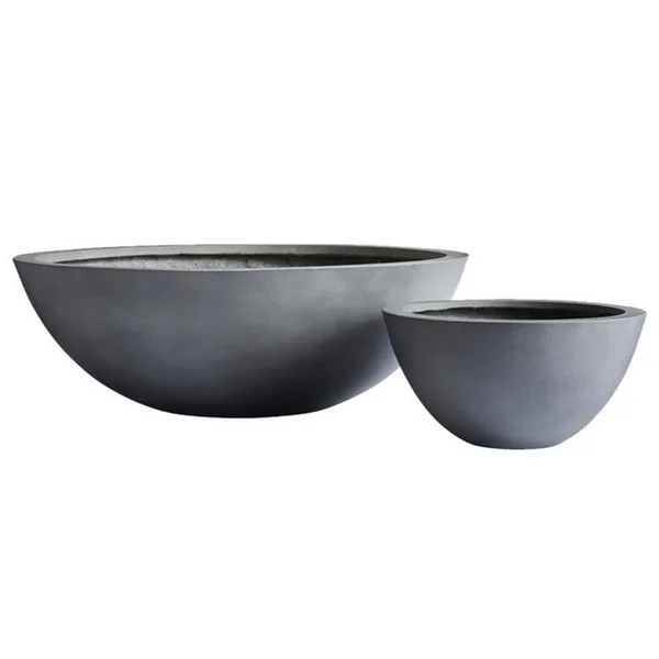 Dream Patio Los Angeles 23.5x22 Dia x 8x22H White Fiberstone Succulent Bowl