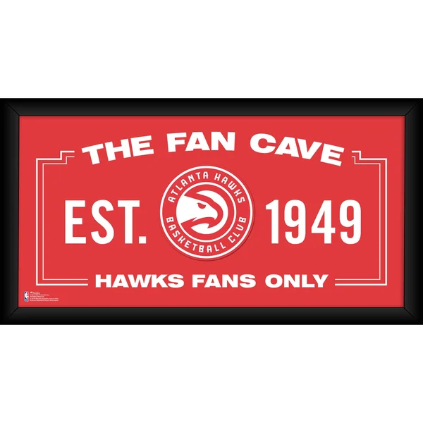 Fanatics Authentic Atlanta Hawks Framed 10x22 x 20x22 Fan Cave Collage