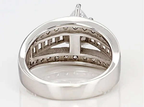 3.46ctw Bella Luce Rhodium Over Sterling Silver Ring - Size 6
