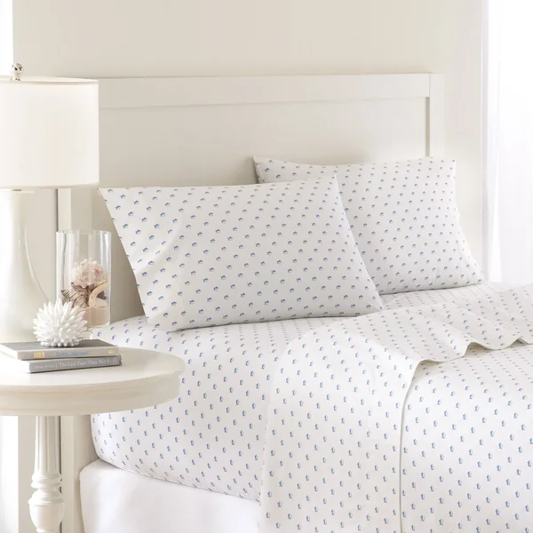 Southern Tide Printed Skipjack Cotton Sheet Set - Coral, Queen