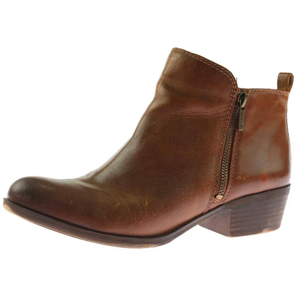 Lucky Brand Basel Womens Solid Booties Ankle Boots - Sesame Oiled Suede