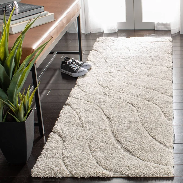 Safavieh Shag Sg472-1160 2&3x22 x 7&0x22 Runner Cream, Light Blue Area Rug