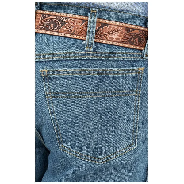 Cinch Apparel Mens Bronze Label Slim Fit Medium Stonewash Jeans, Men's, Gray