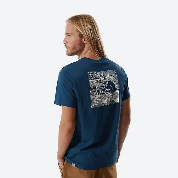 The North Face Mens Redbox Celebration T-Shirt Monterey Blue