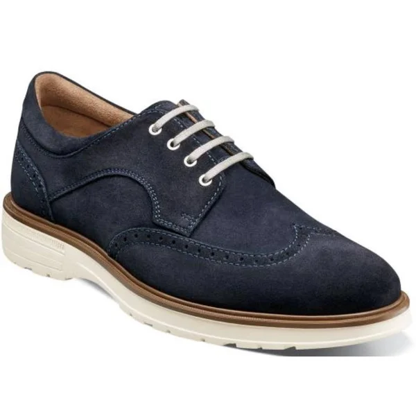 Florsheim Men's Astor Wingtip Oxford - Size: 10.5, Navy Suede