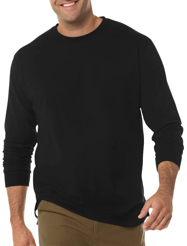 Harbor Bay Long-Sleeve No Pocket Wicking Crew - Men's, Size: 7X, Black