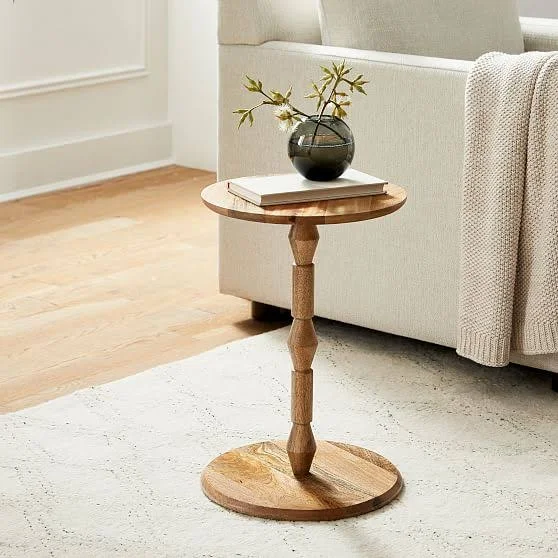 West Elm Chase Raw Mango Wood Side Table