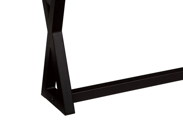 Wooden Top Sofa Table with x Frame Metal Base - Light Brown and Black