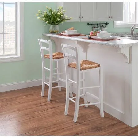 Linon Marica Bar Stool - White, Set of 2, Size: Bar Height