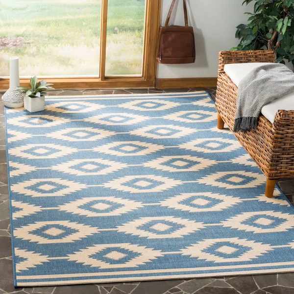 Safavieh Linden 100 LND171N 8& x 10& Cream - Blue Rug