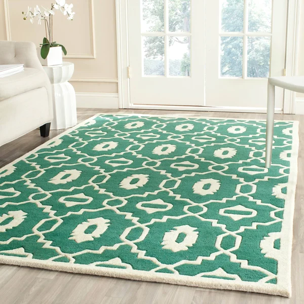 Safavieh 4& x 6& Chatham CHT745T Teal - Ivory Rug