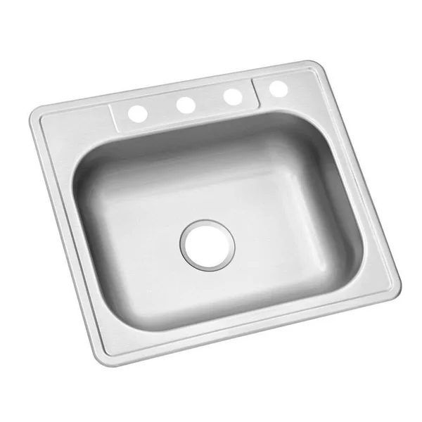 Glacier Bay Drop-In Kitchen Sink 25 in. 4-Hole Single Bowl Stainless Steel