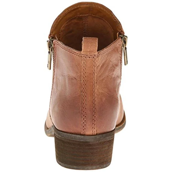 Lucky Brand Basel Womens Solid Booties Ankle Boots - Sesame Oiled Suede