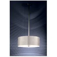 George Kovacs P5743-084 - Grid 3 Light Drum Pendant - Brushed Nickel