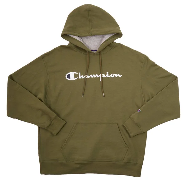 Men's Champion Graphic Powerblend Fleece Hoodie - Size: Medium, Blue
