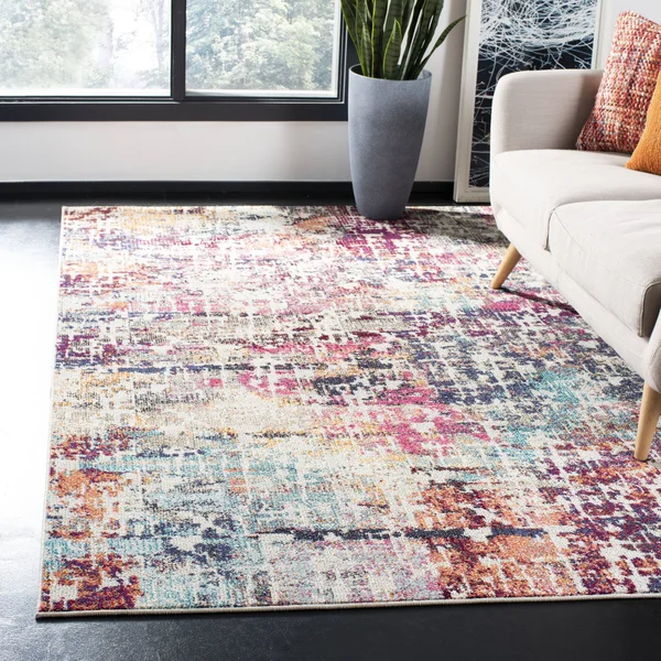 Safavieh Madison MAD458C 5&3x22 x 7&6x22 Red, Light Blue Area Rug