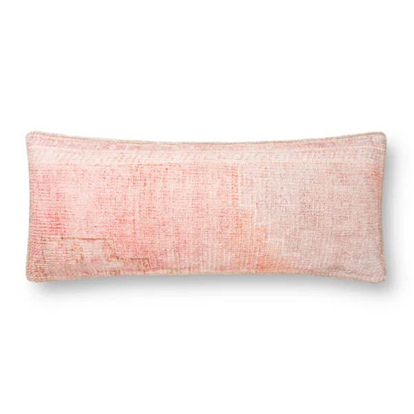 Loloi P0853 Cotton Pillow Coral - 13x22 x 35x22 Cover Only