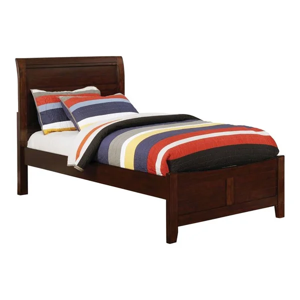 Furniture of America Covington Youth Twin Bed in Brown Cherry