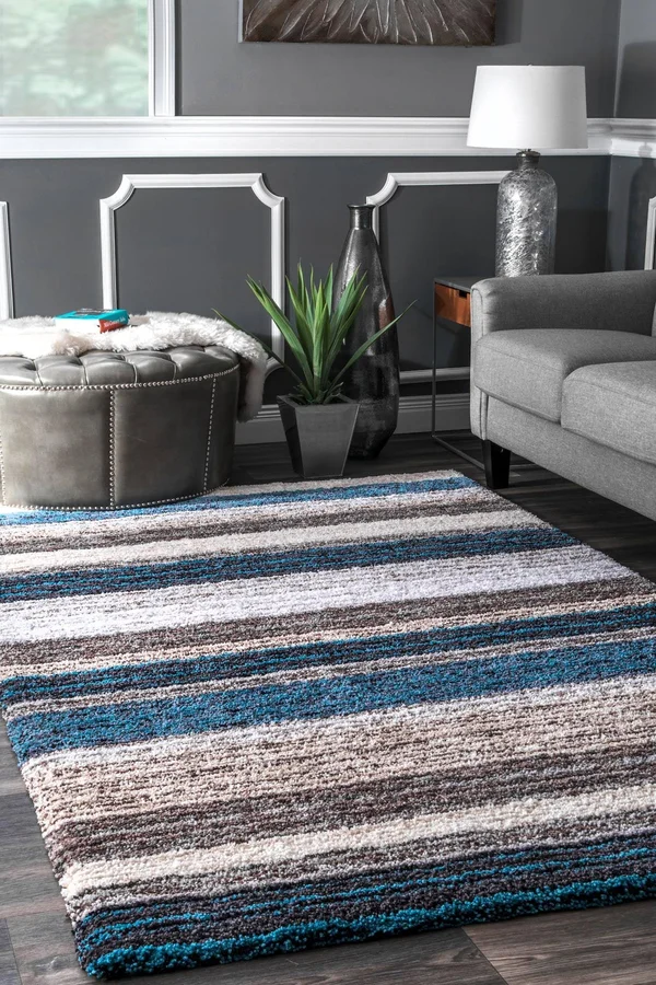 nuLOOM Hand-Tufted Classie Shag Area Rug, Soft Sky