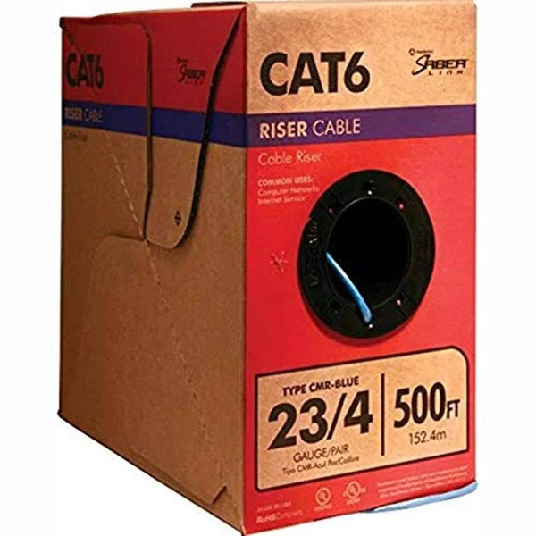 Southwire 23/4 CAT6 Ethernet Riser Blue Data Cable Cord - 500 ft
