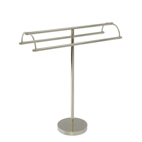 Allied Brass Free Standing Double Arm Towel Holder - Polished Nickel TS-31