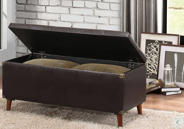 Homelegance Staunton Brown Lift Top Storage Bench 4742PU