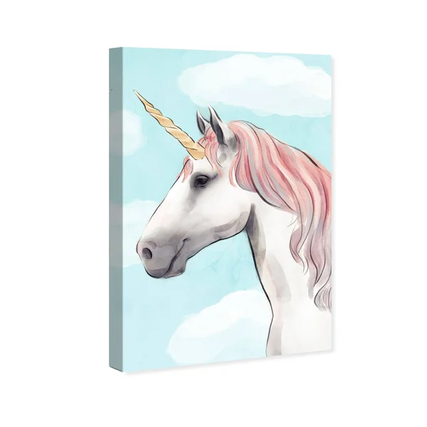 Oliver Gal 'Pastel Unicorn Mane' Fantasy and sci-fi Wall Art Canvas Print - Pink, Blue - 24 x 36