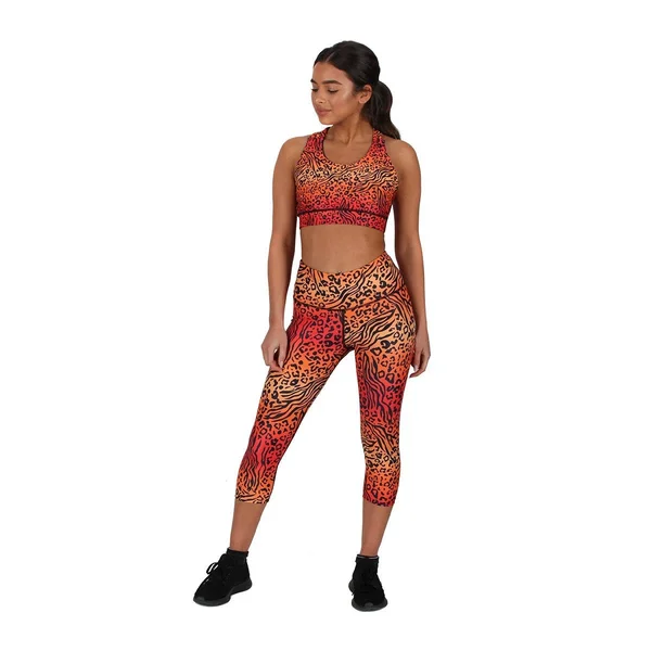 Sahara Sunset Capri, Tikiboo XXXL, Orange, Cropped Leggings