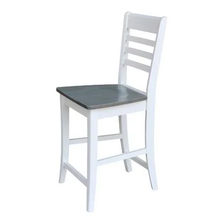 Angie 24x22 Bar Stool One Allium Way Finish: White - Heather Gray