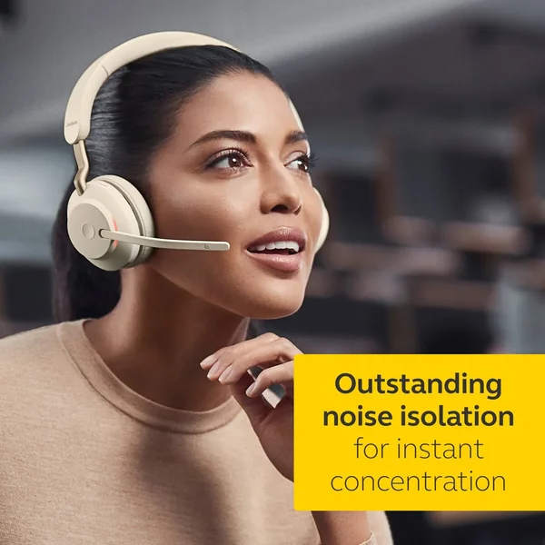 Jabra Evolve2 65 Link380a MS Stereo Headset - Beige