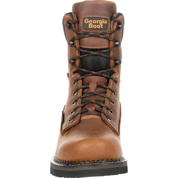 Men's Brown Georgia Giant Revamp Waterproof Work Boot Size 8.5(Wide)