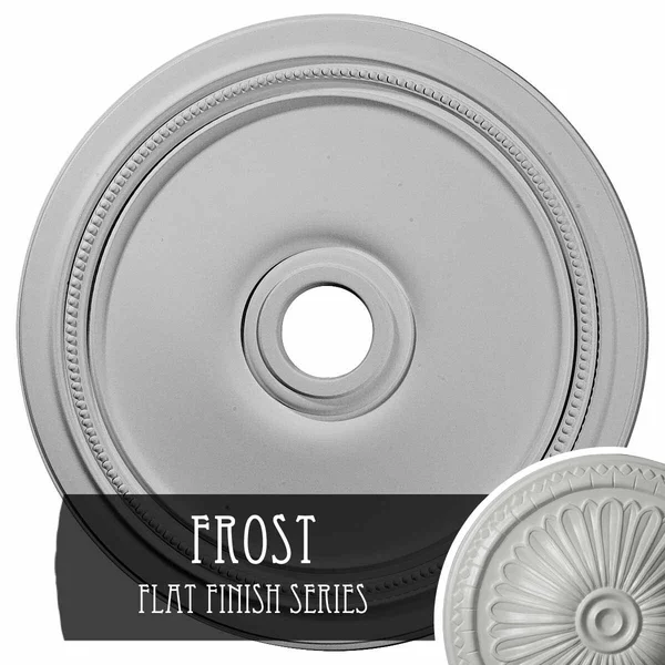 24x22OD x 3 5/8x22ID x 1 1/4x22P Diane Ceiling Medallion (Fits Canopies Up to 6 1/4x22) - Hand-Painted Frost