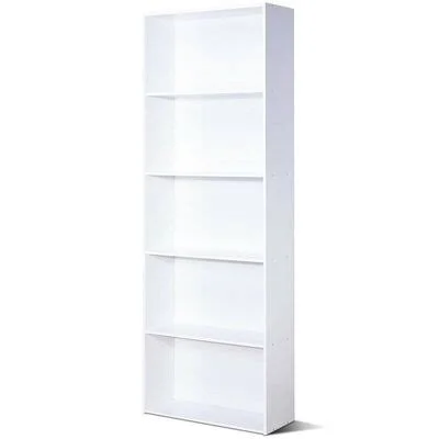 5-Shelf Storage Bookcase Modern Multi-functional Display Cabinet Latitude Run Color: White