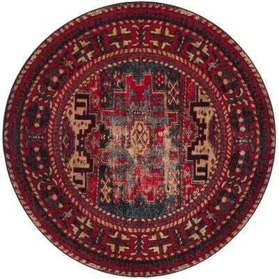 Sparks Southwestern Red Area Rug Three Posts Rug Size: Round 8&