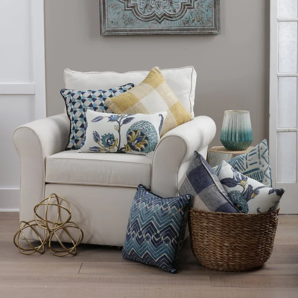 Pillow Perfect - Check Please Sunshine Yellow 25-inch Floor Pillow