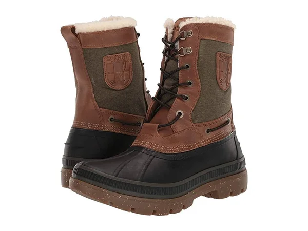 Men's Sperry Ice Bay Tall Boot Brown/Olive - Size 8M