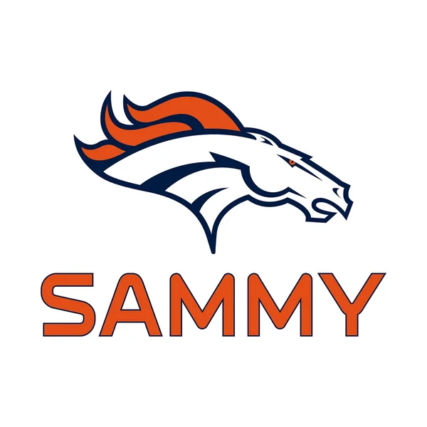 Denver Broncos: Stacked Personalized Name - Officially Licensed NFL TRANSFER Wall Decal in Giant (52.0x22W x 39.5x22H) Navy by F