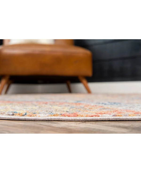 Unique Loom Basilica Prado Orange 8 ft. x 8 ft. Round Rug