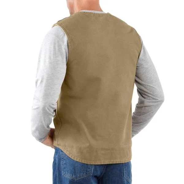 Carhartt Men's Sandstone Rugged Sherpa Lined Vest, Black, Medium