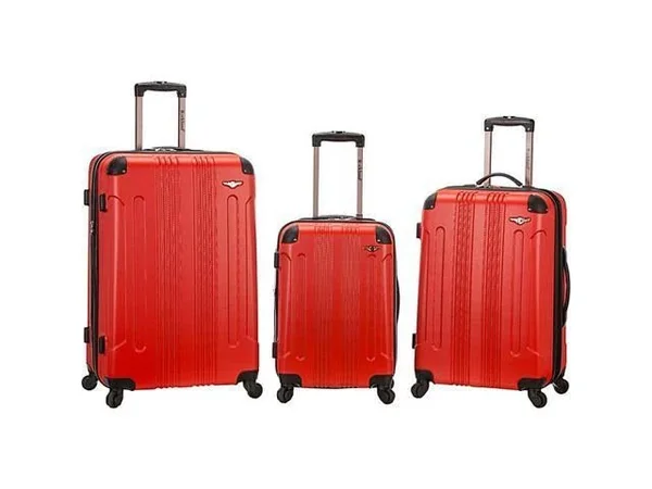 Rockland 3 PC Sonic ABS Upright Luggage Set - Red